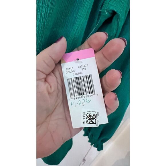 RILEY & RAE GREEN GAUZE BLOUSE WOMENS SIZE S P-1-276 - Picture 5 of 12